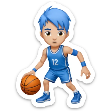 basketball player with blue hair sticker