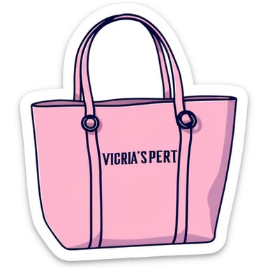 Victoria's Secret tote bag with logo in pink color sticker