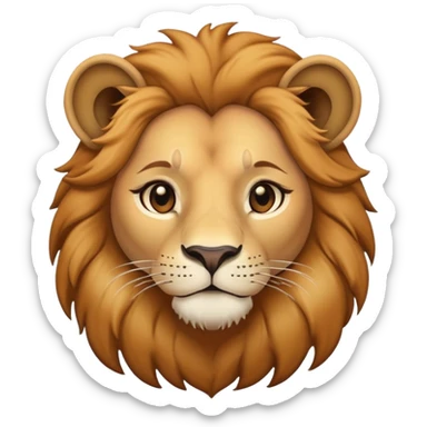 neutral headshot of a confident female lion sticker