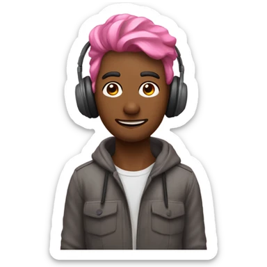 Audífonos con moño rosa sticker