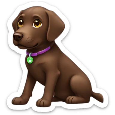 Labrador Retriver chocolate color playing videogames sticker