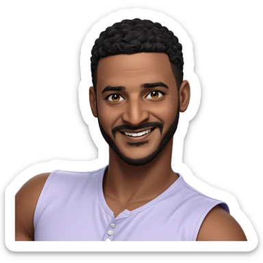 smiling dark-skinned male portrait sticker
