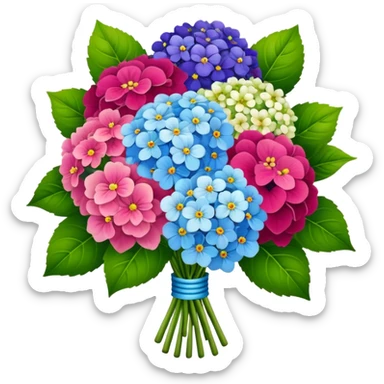 Nice bouquet with hortenzia sticker
