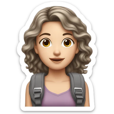 Beautiful white girl from back and school bag sticker