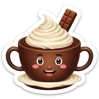 Cacao with whipping cream  sticker