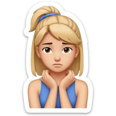 teenage girl looking annoyed hands crossed on neck sticker