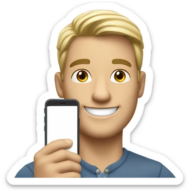 White guy taking selfie sticker