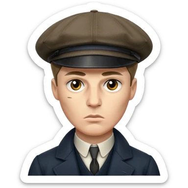 Tommy Shelby make his face exact  with  hat  sticker