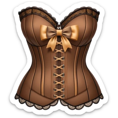 brown corset with bow sticker