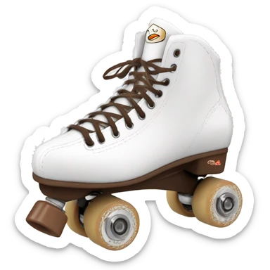 One White artistic rollerskate from edea flamenco with brown toestop sticker