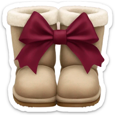 uggs with burgundy bow sticker
