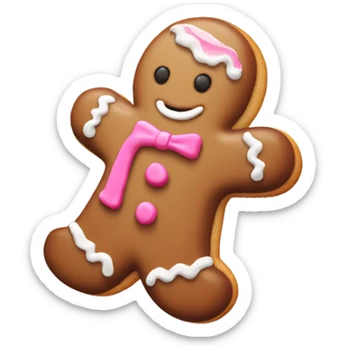 gingerbread cookie with pink frosting sticker