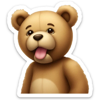 Teddy Bear sends a kiss sticker