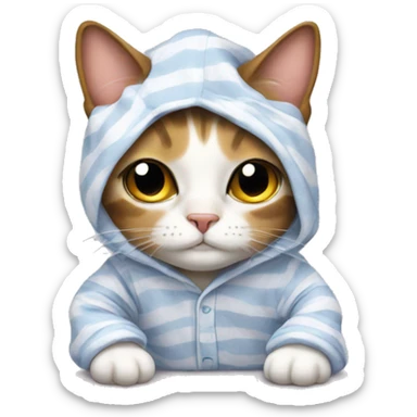 cat wearing pyjama sticker