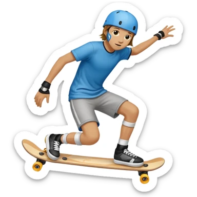 Knee pad skateboarder sticker
