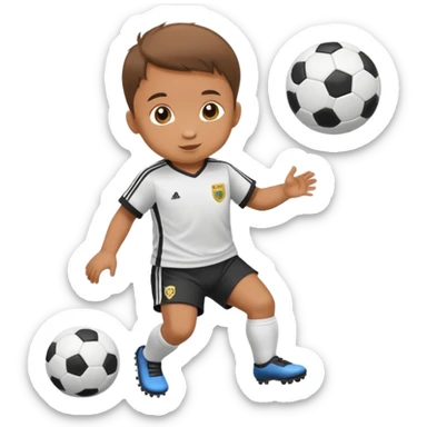 Baby playing soccer sticker