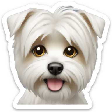 White morkie sticker