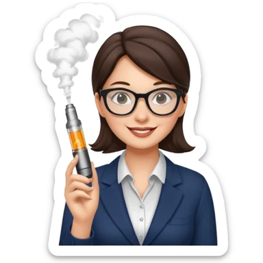 brunette office girl, vape named larisa sticker
