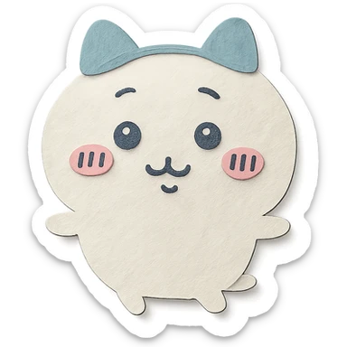 chiikawa character, paper craft style, minimal background sticker