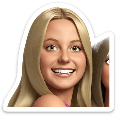blonde girls smiling together sticker