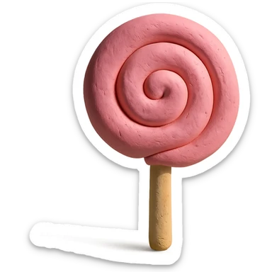 pink lollipop, claymation style sticker