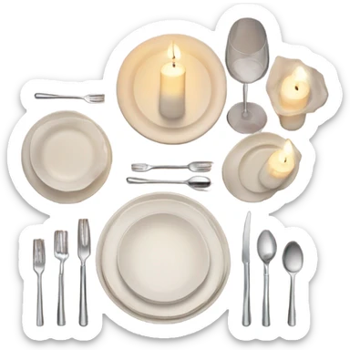 Candlelight dinner table sticker