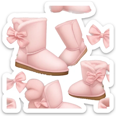 Blush pink Ugg boots with blush pink bows sticker