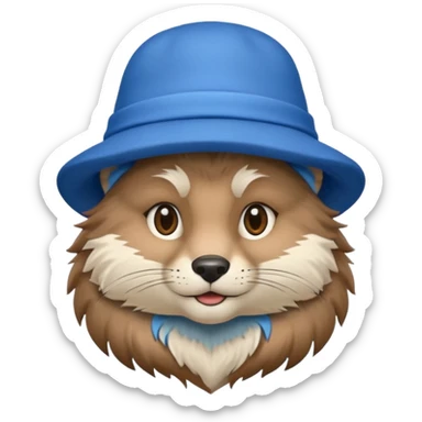 blue hat animal sticker