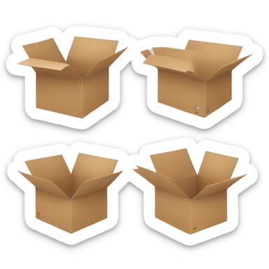 two separate boxes with things inside each one sticker