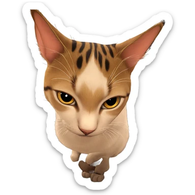 curious cat gazing forward sticker