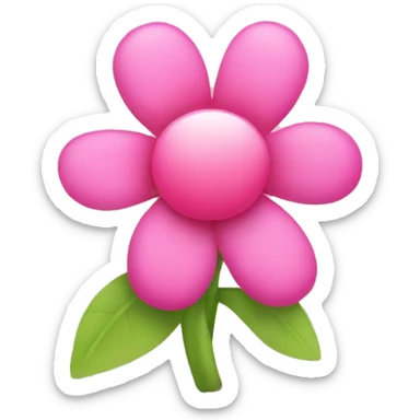 Pink flower bunch with a pink bow sticker