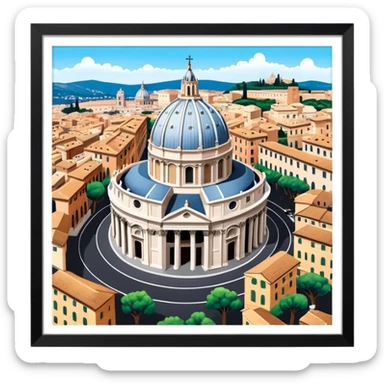 saint peter's church rome no frame, aereal view from up sticker