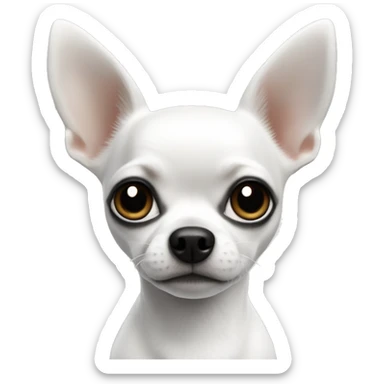 White chihuahua with black and white face  sticker