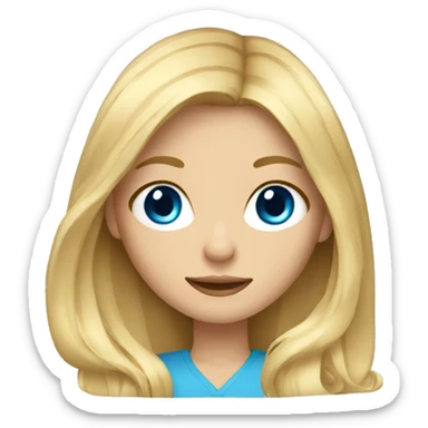 blonde girl with long layed hair and blue eyes sticker