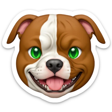 Brown and white pit bull burping green gas sticker