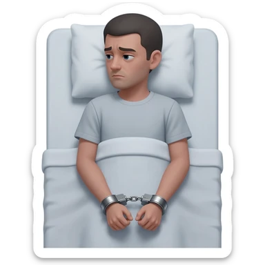 Handcuffed to bed sticker