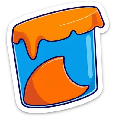 wobbly orange jello slice with translucent gelatin texture sticker