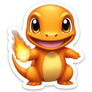 charmander on white background. sticker