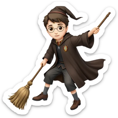 Harry potter on a broomstick sticker