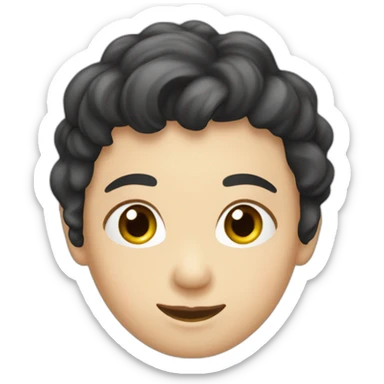 lange schwarze haare, helle hautfarbe, weiblich sticker