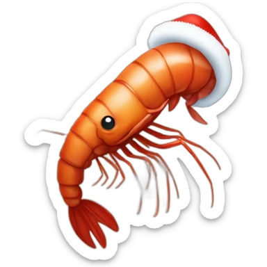 Funny shrimp dressed like santa claus sticker