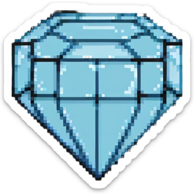 blocky minimal square pixel art Minecraft diamond, very simple shapes sticker