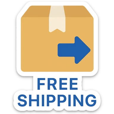 free shipping box, flat color icon style sticker