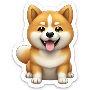 cute fluffy shiba dog sticker