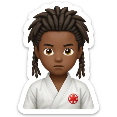 karate kids, black skin, dreadlocks sticker