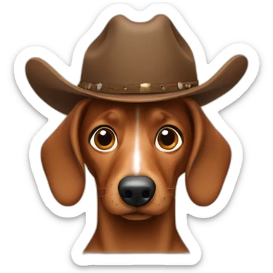 wiener dog cowboy sticker