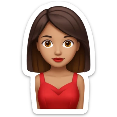 Una mujer con mechas y arriba que tiene como un colorcito negro sticker