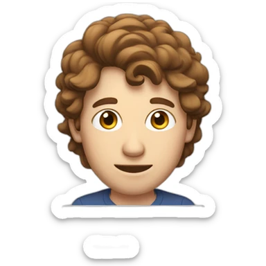 white man with brown hair behind the laptop sticker