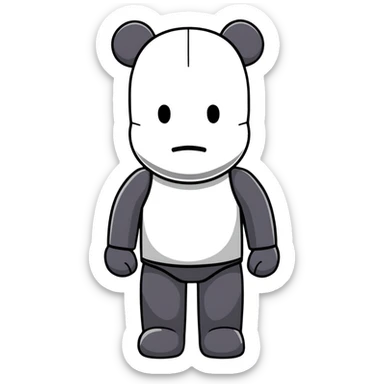 cute bearbrick collectible toy wearing a balaclava sticker