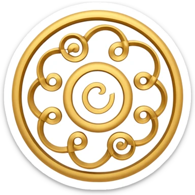 samsara spiritual symbol emoji, swirling cycle spiral motif, evoking endless cycle of existence, calm balanced style sticker